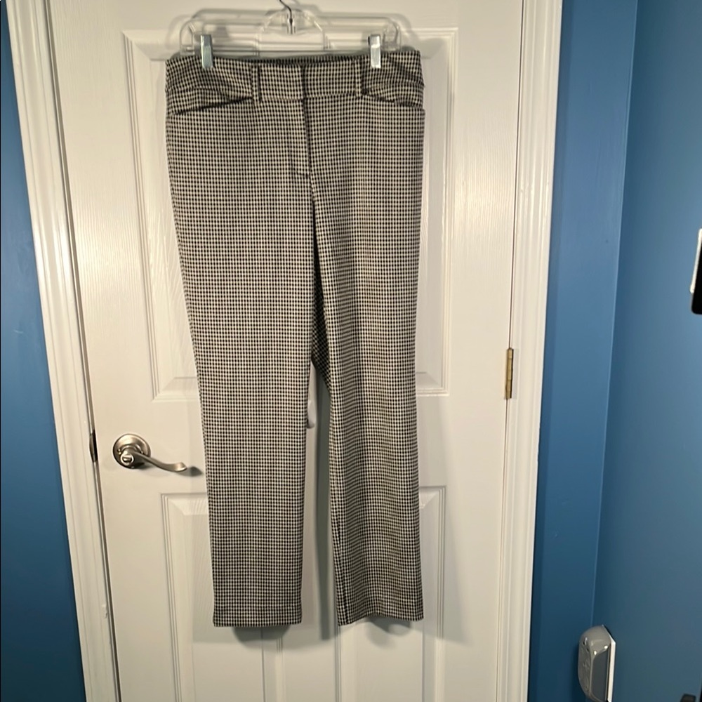 Ann Taylor Black and White Checkered Pants